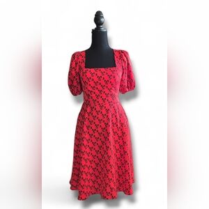 Red Patterned Women's Dress